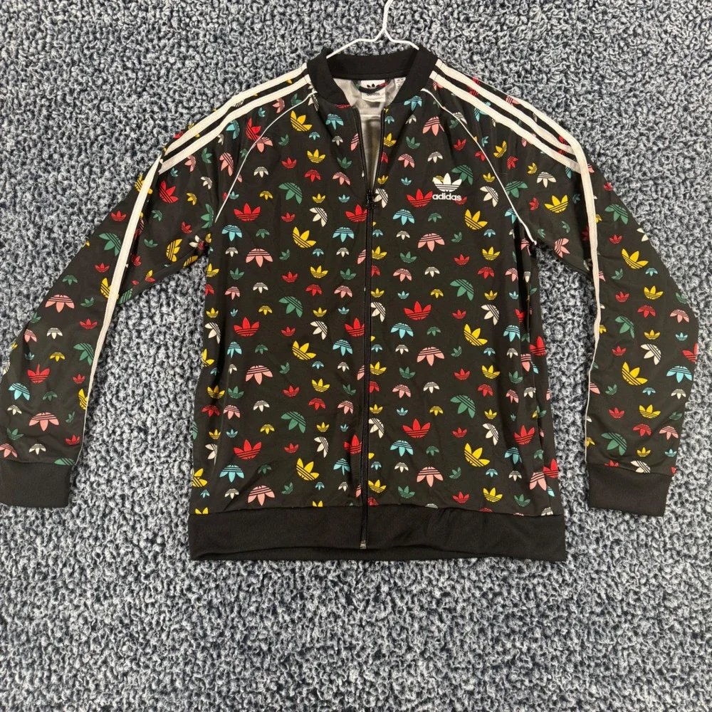 Adidas Originals Multi Color Trefoil Logo Track Jacket Black FM4892 Kids XL